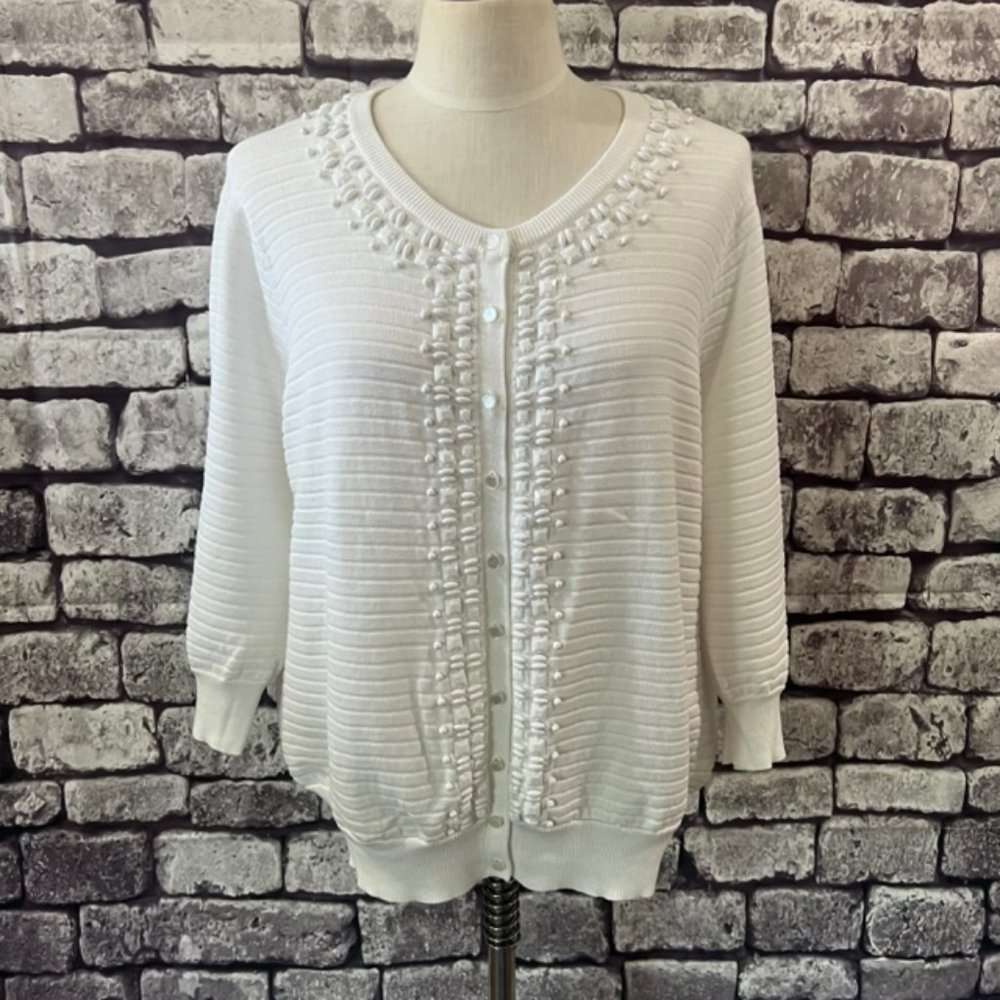 Talbots White Cardigan Size 1X